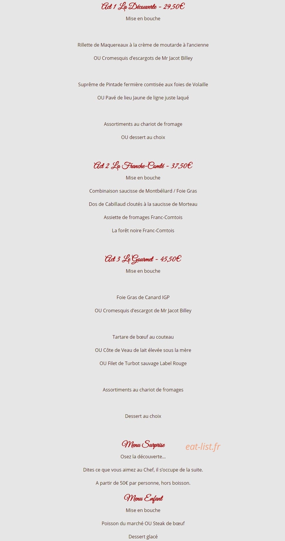Aux 2 Coqs — carte page 2