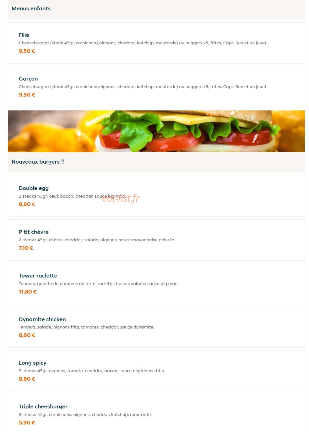 Biggie's — carte page 1
