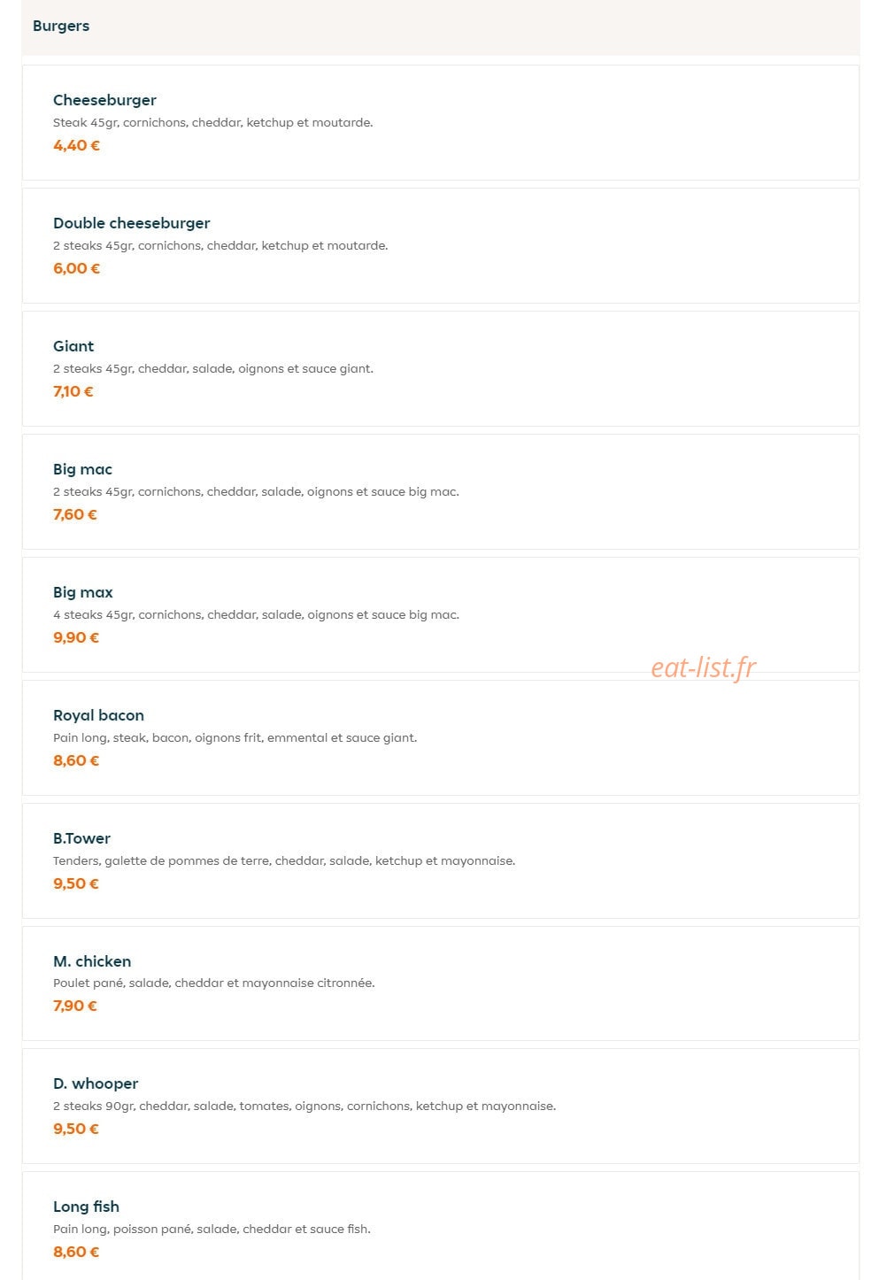 Biggie's — carte page 3