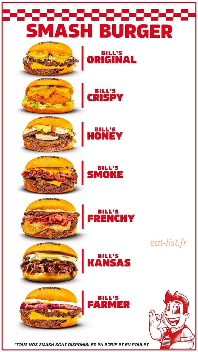 Bill's Burger — carte page 1