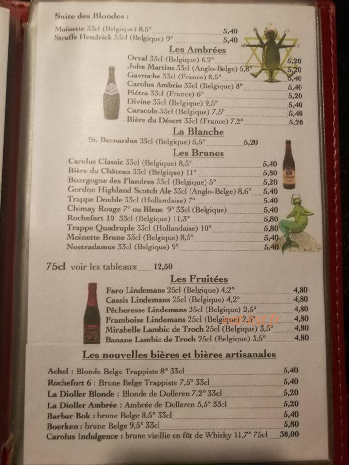 Bistrot des Moines — carte page 11