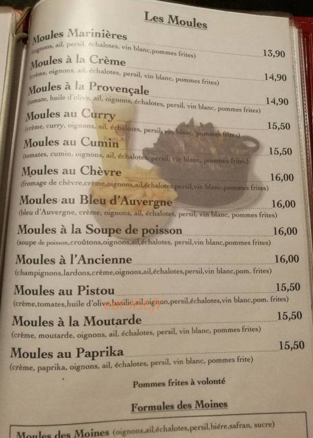 Bistrot des Moines — carte page 5