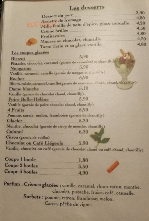 Bistrot des Moines — carte page 2