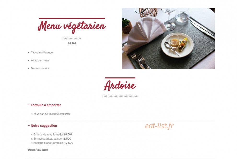 Brasserie l'Expo — carte page 2