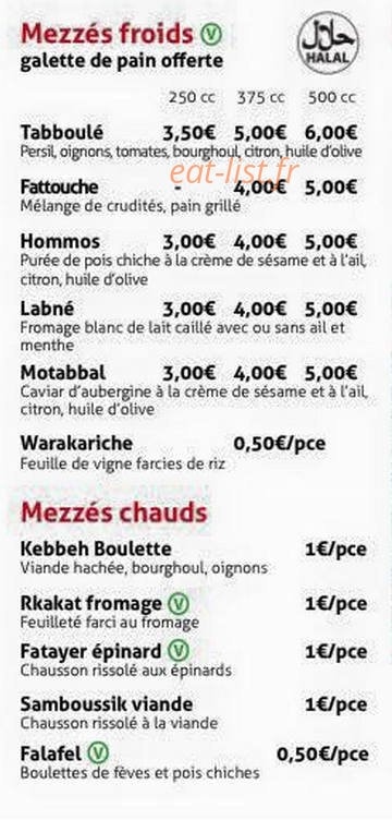 Chez Le Libanais — carte page 2