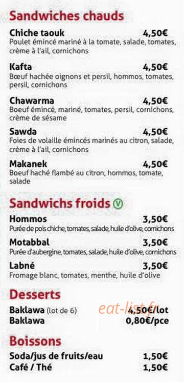 Chez Le Libanais — carte page 4