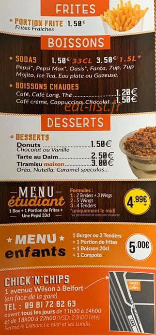 Chick'n' Chips — carte page 3