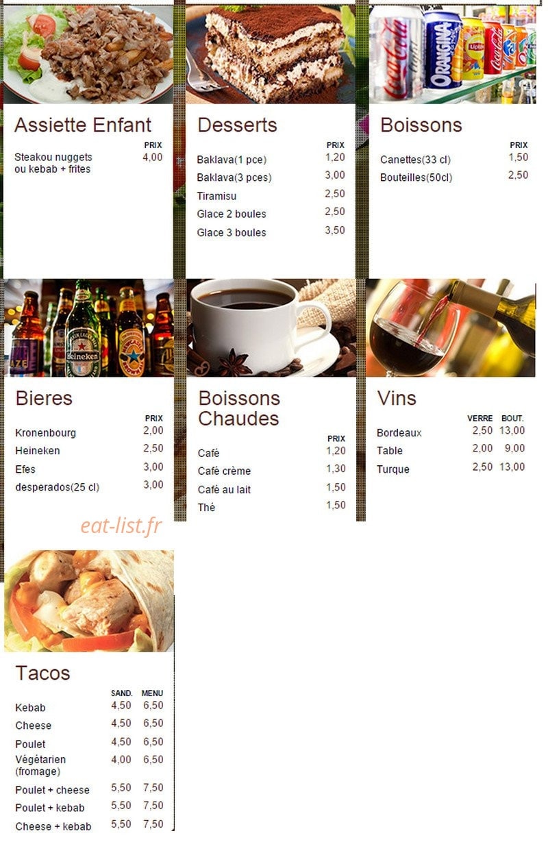 Efes Restaurant — carte page 2