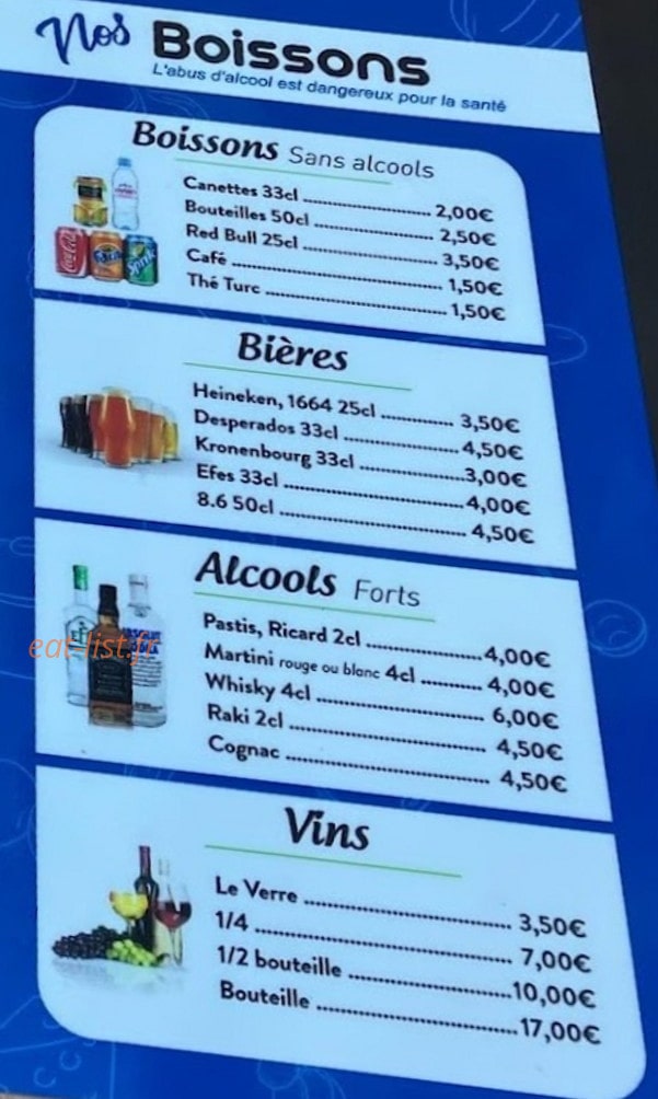 Izmir Kebab — carte page 3