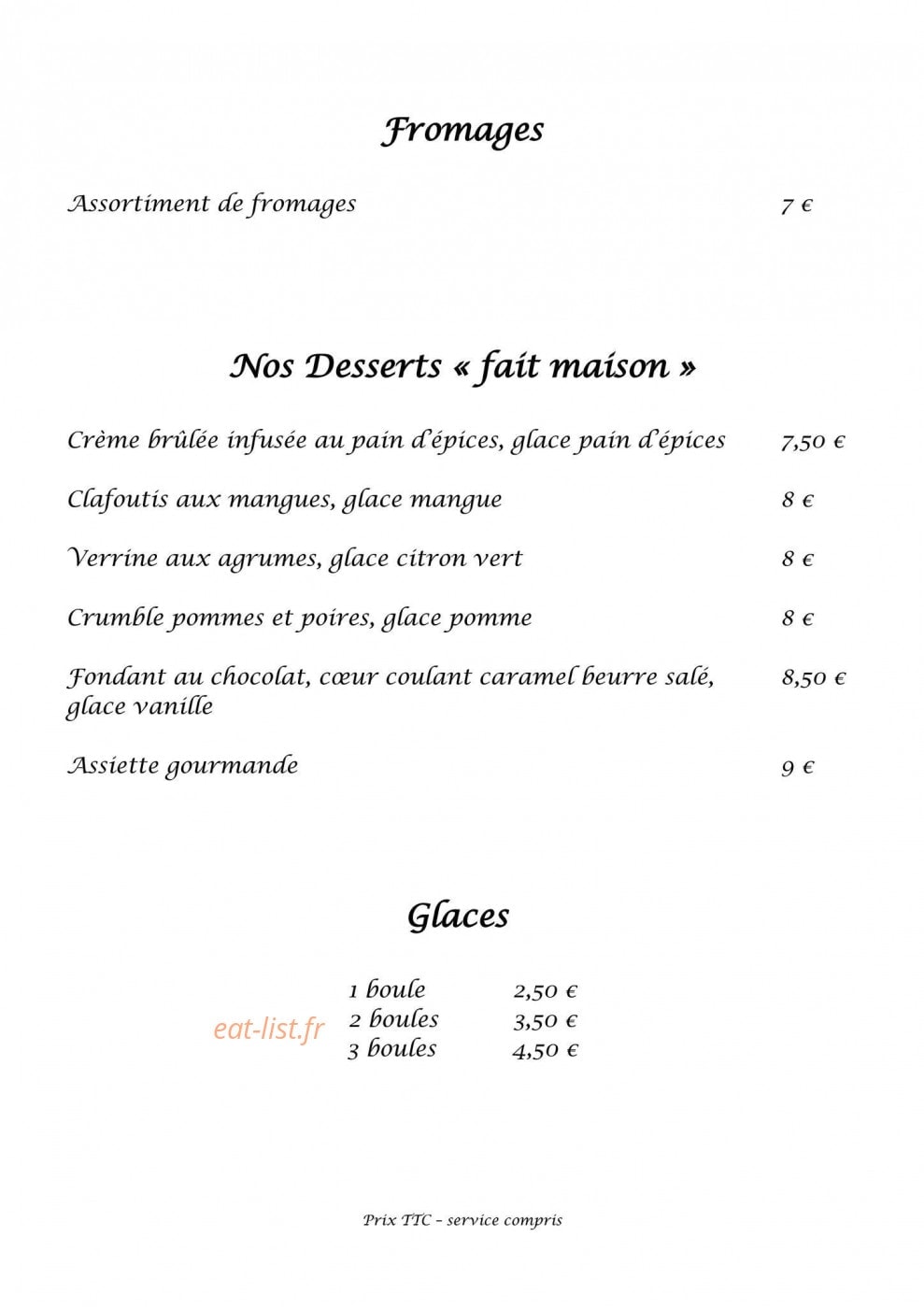 La Fontaine des Saveurs — carte page 5