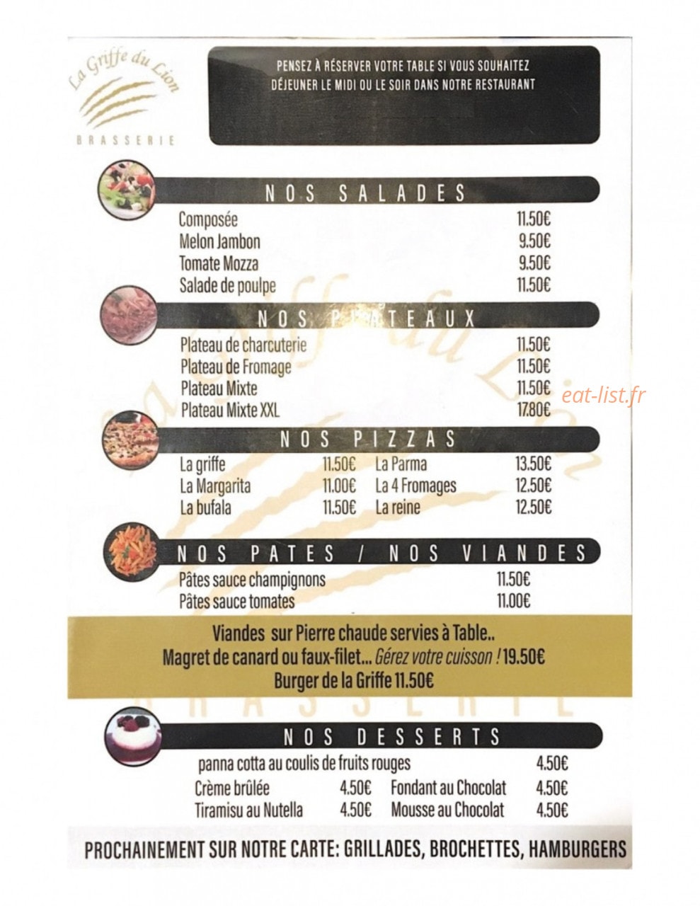 La Griffe du Lion — carte page 1