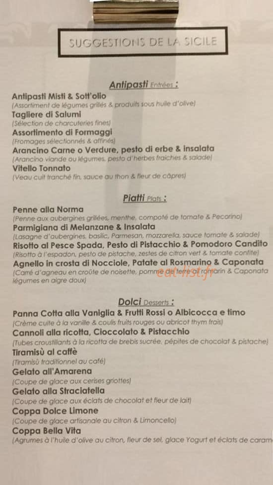 La Piazzetta — carte page 1