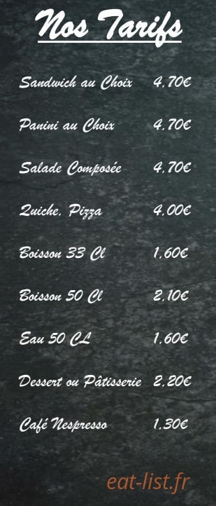 La Table — carte page 2