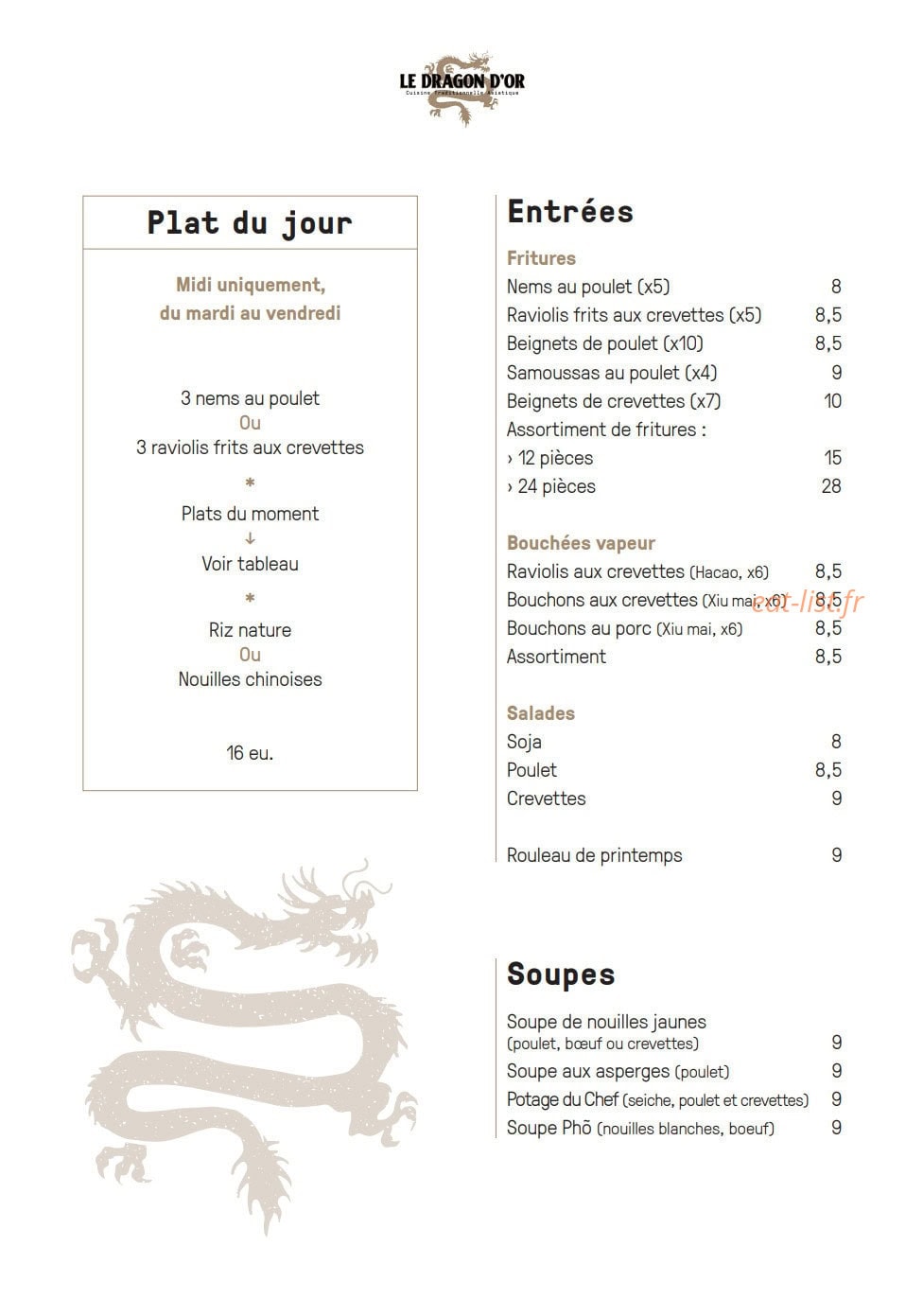 Le Dragon d'Or — carte page 2
