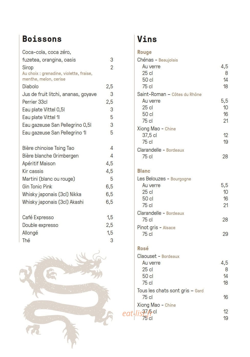 Le Dragon d'Or — carte page 4