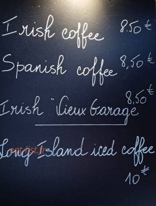 Le vieux garage café — carte page 1