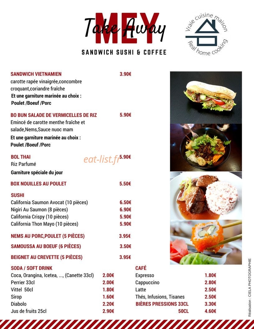Mey take away — carte page 1