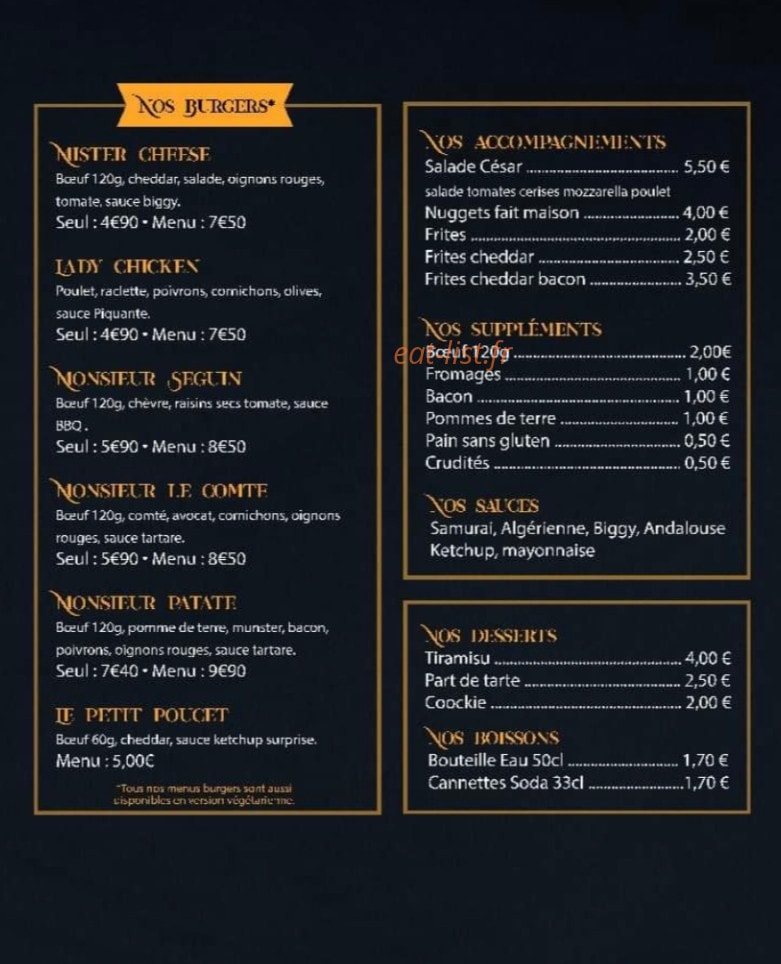 Mister burger — carte page 2