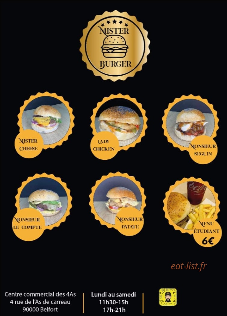 Mister burger — carte page 1