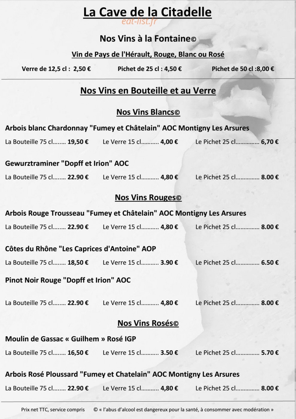 Restaurant de la Citadelle de — carte page 6