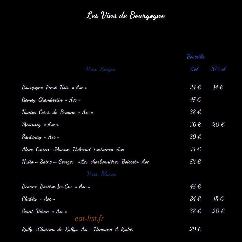 Hostellerie des Remparts — carte page 14