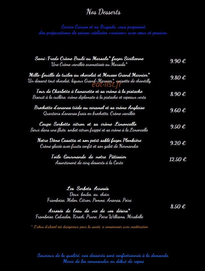 Hostellerie des Remparts — carte page 8