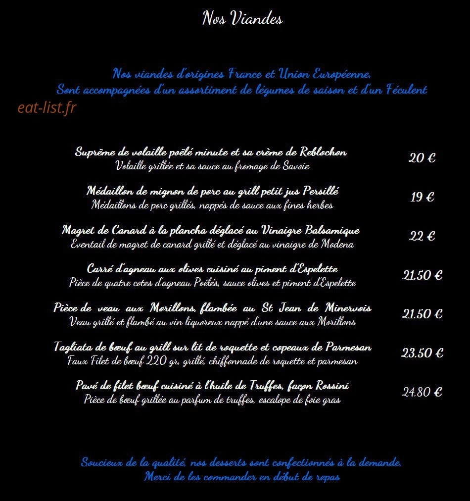 Hostellerie des Remparts — carte page 7