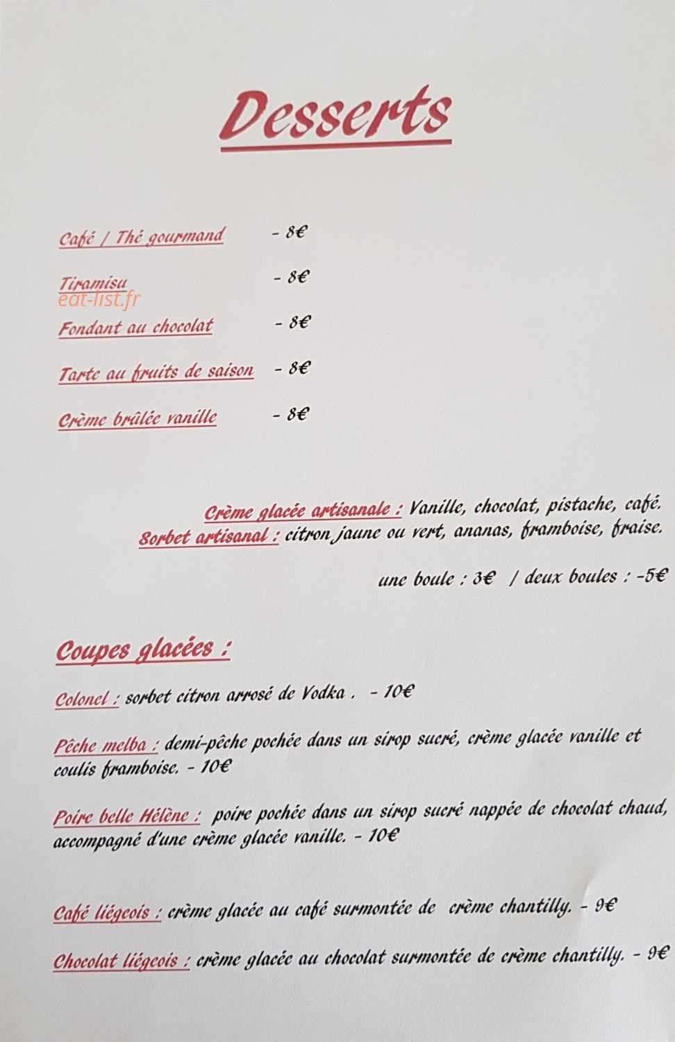 Hotel Du Nord — carte page 2