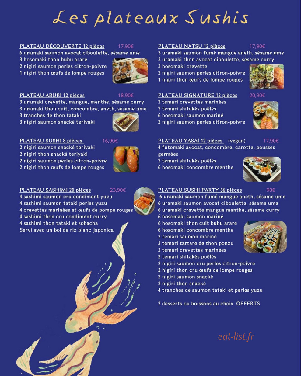 korail sushi — carte page 1