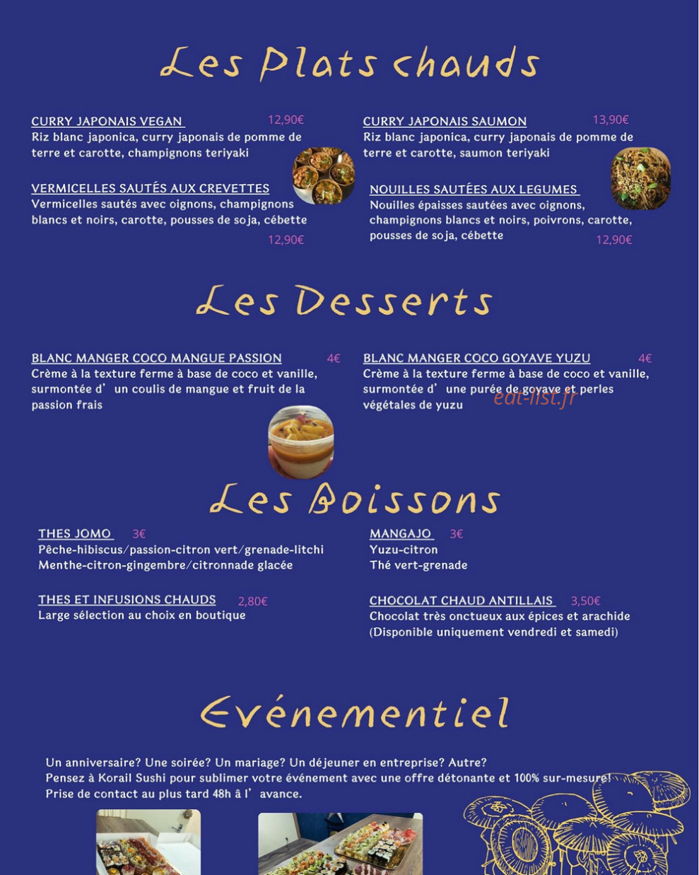 korail sushi — carte page 3