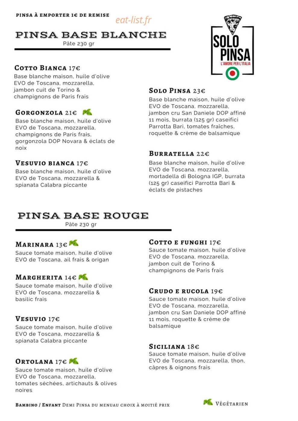 Solo Pinsa — carte page 2