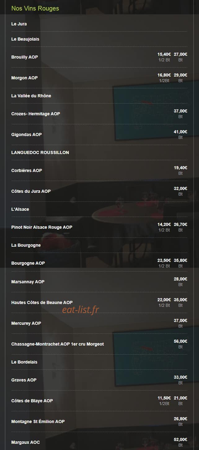 L'auberge Du Tournedos — carte page 2