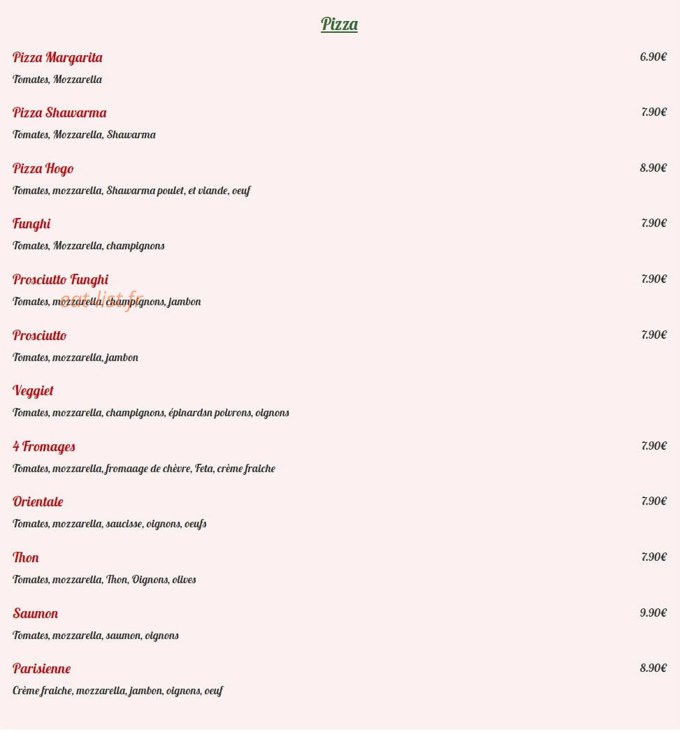Le Maharadja — carte page 2