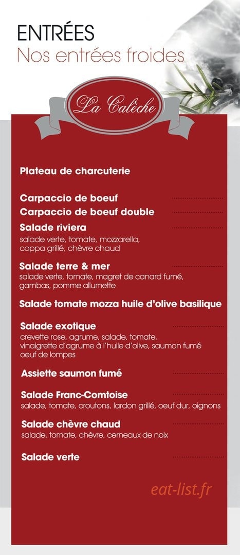 La Caleche — carte page 2