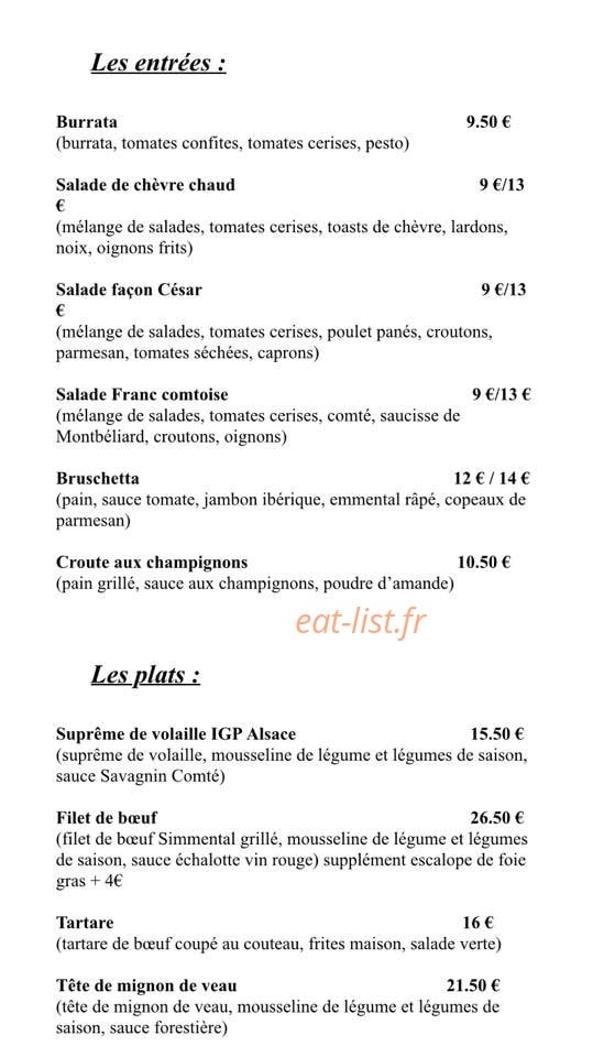 L’auberge du canal — carte page 2