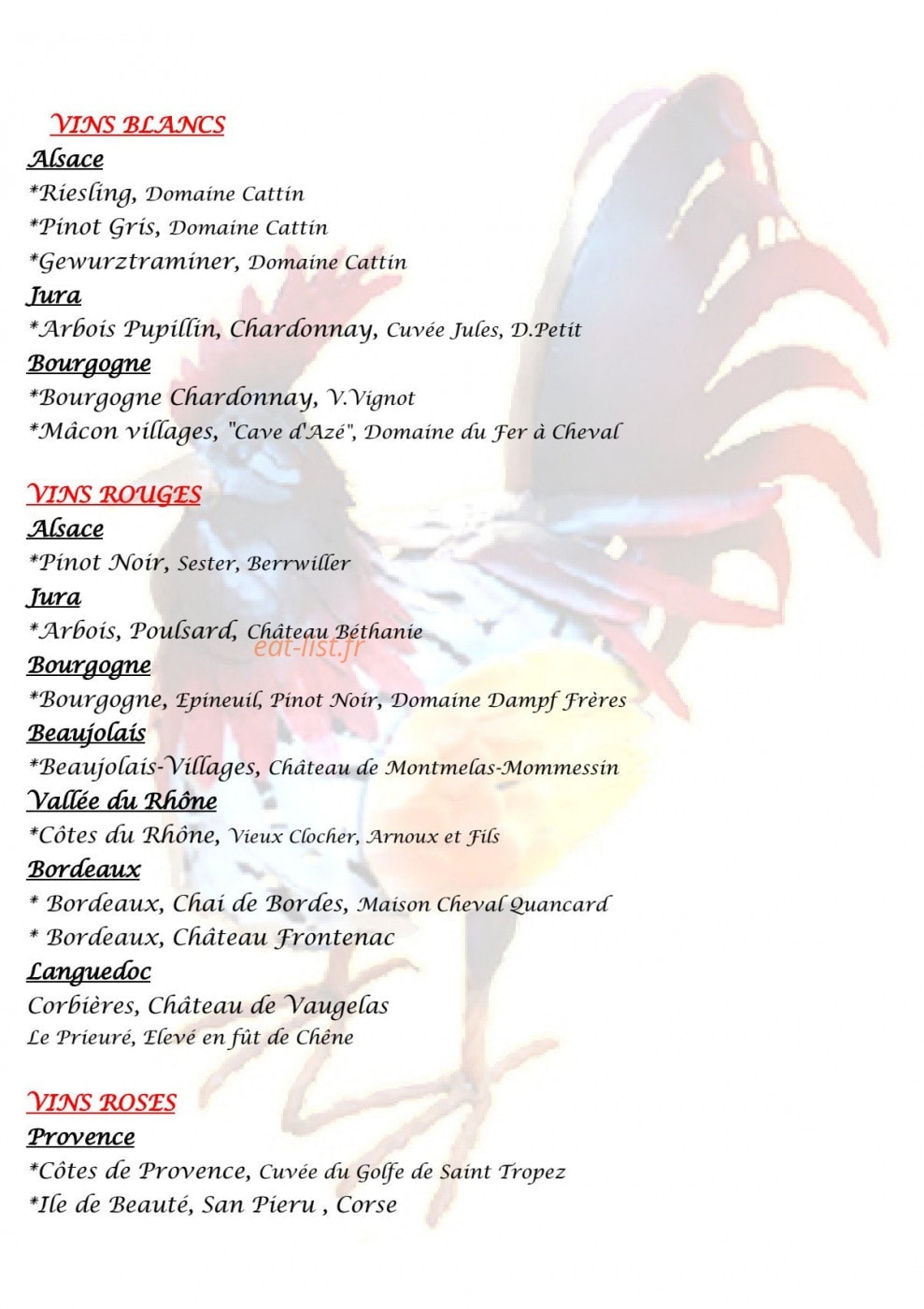 Le Relais Campagnard — carte page 3