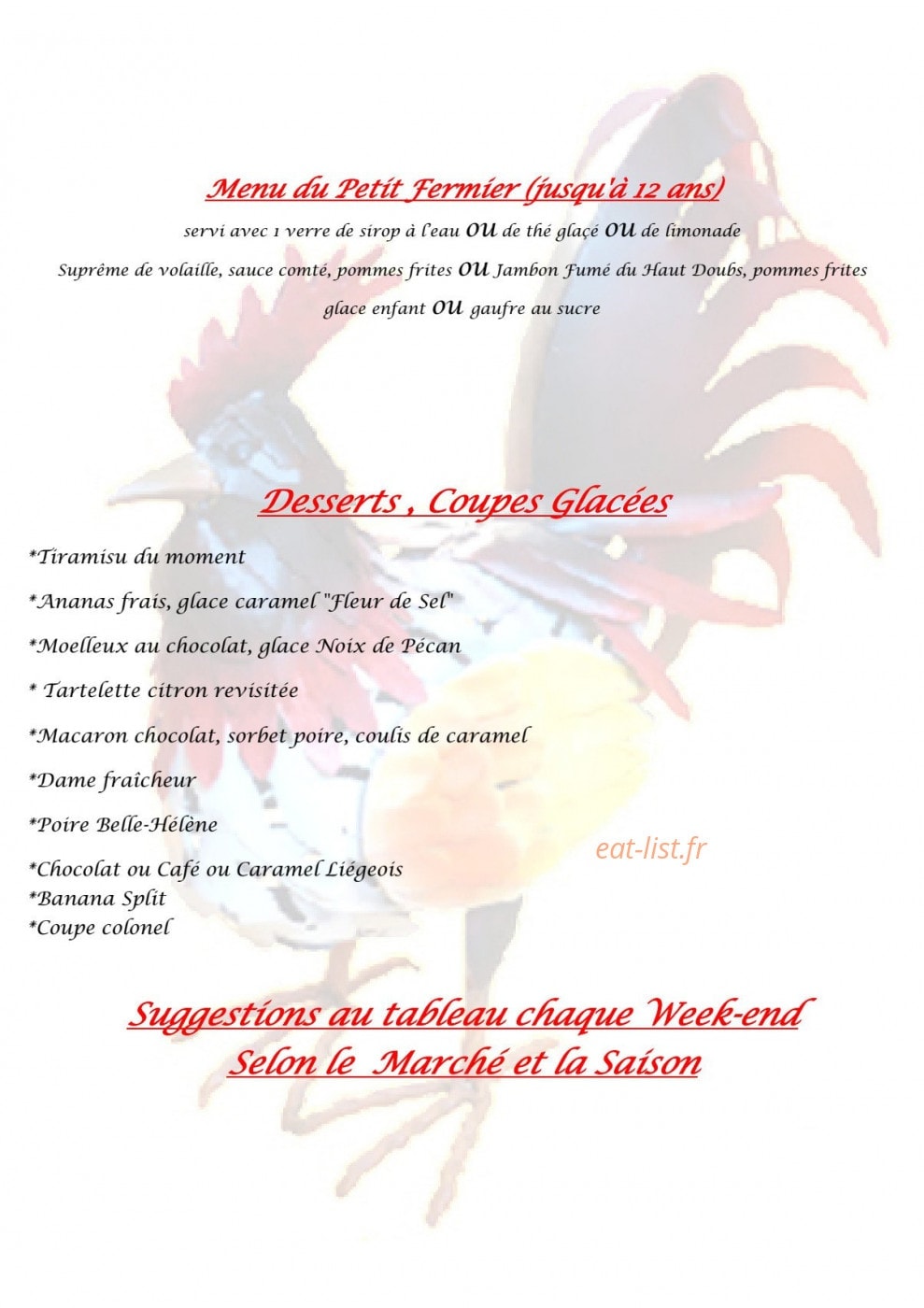 Le Relais Campagnard — carte page 2