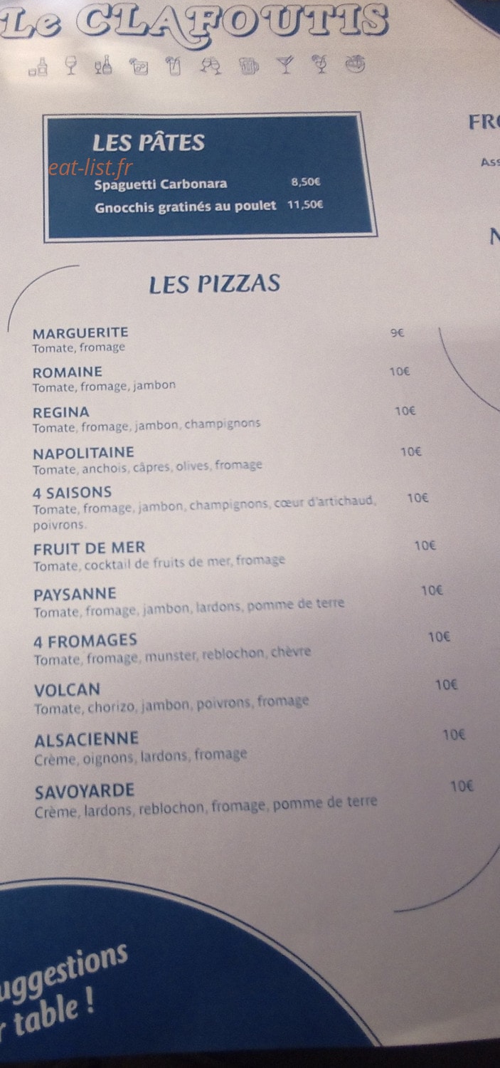 Le Clafoutis — carte page 2