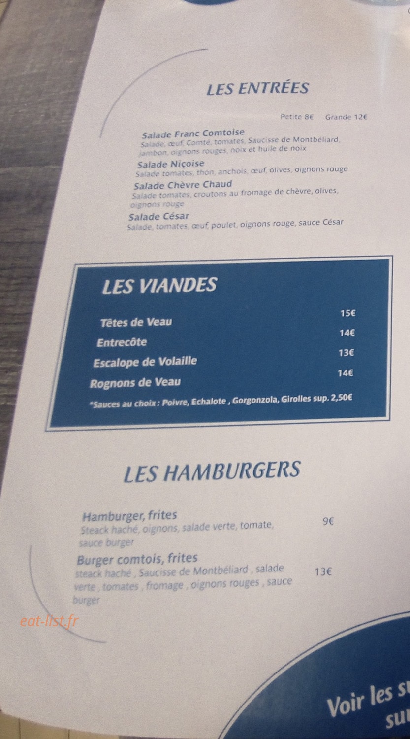 Le Clafoutis — carte page 1