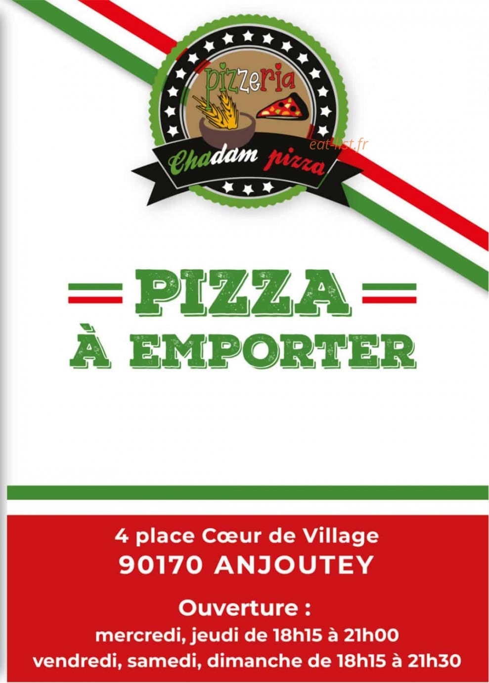 Chadam Pizza — carte page 1
