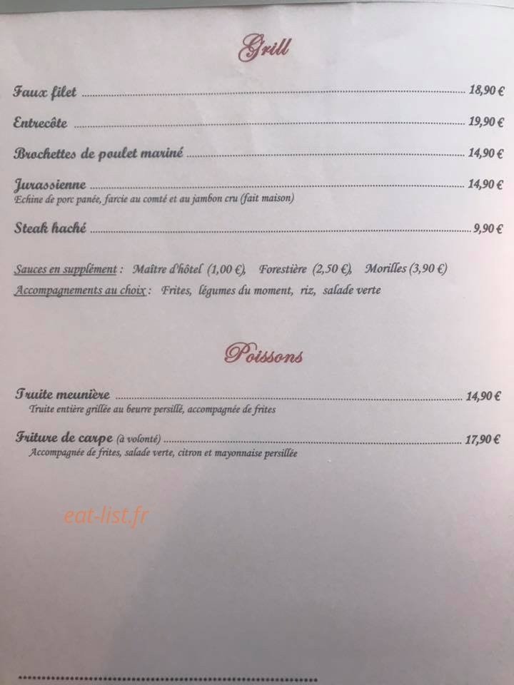 Carte et menu de Le comptoir de famille à Lachapelle Sous Rougemont — grill, poissons