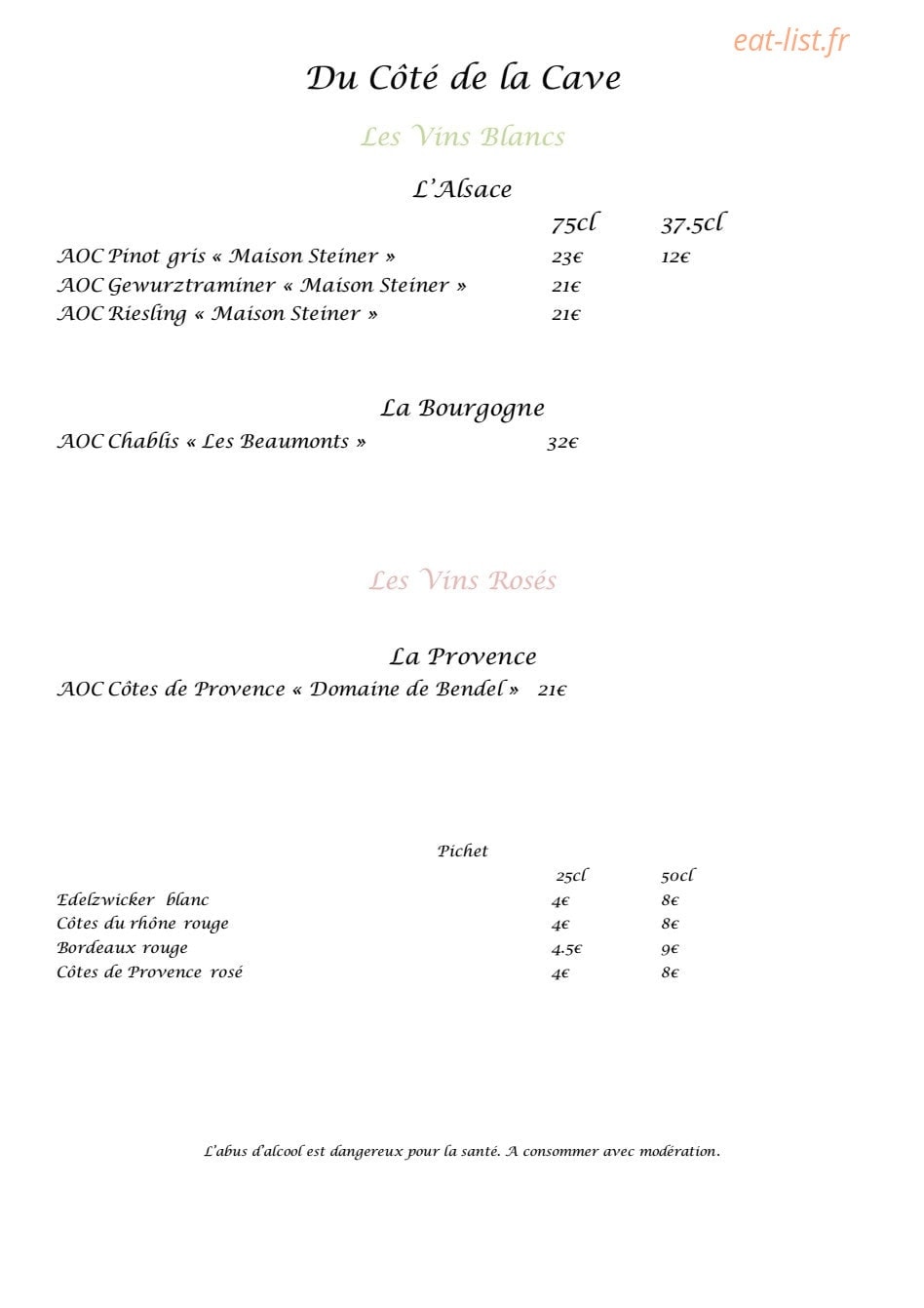 La Vieille Ferme — carte page 14