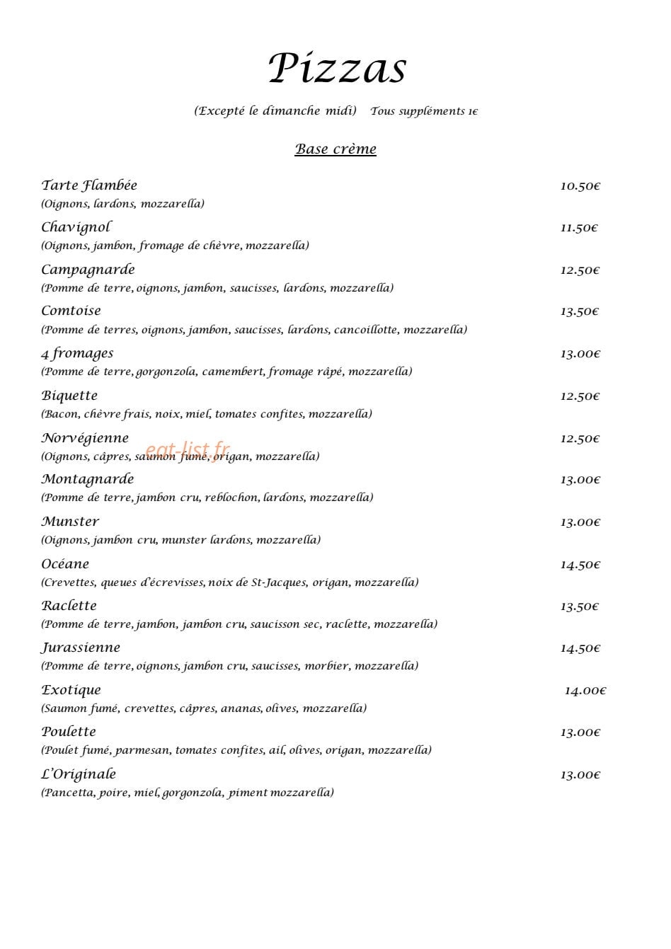 La Vieille Ferme — carte page 10