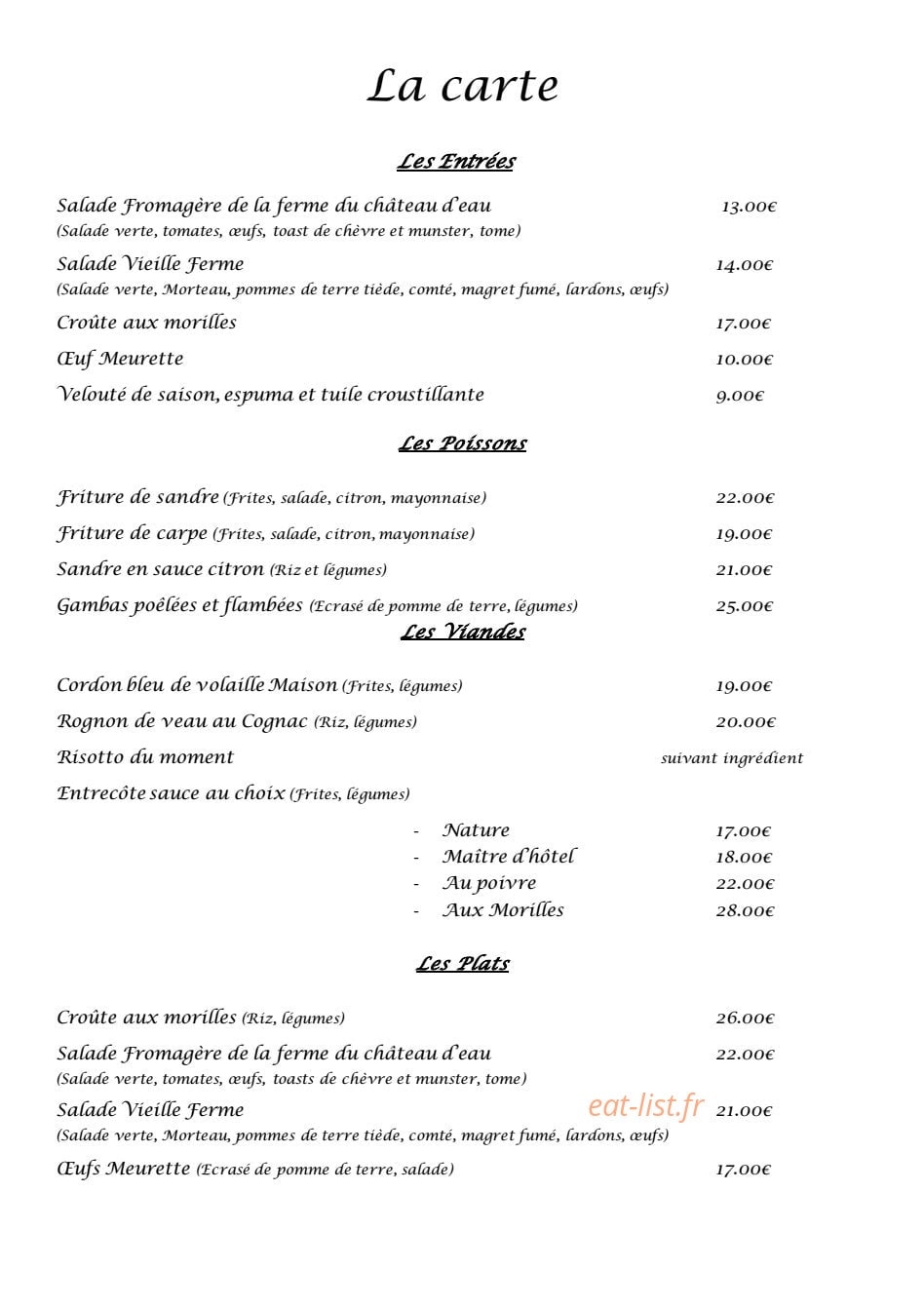 La Vieille Ferme — carte page 6