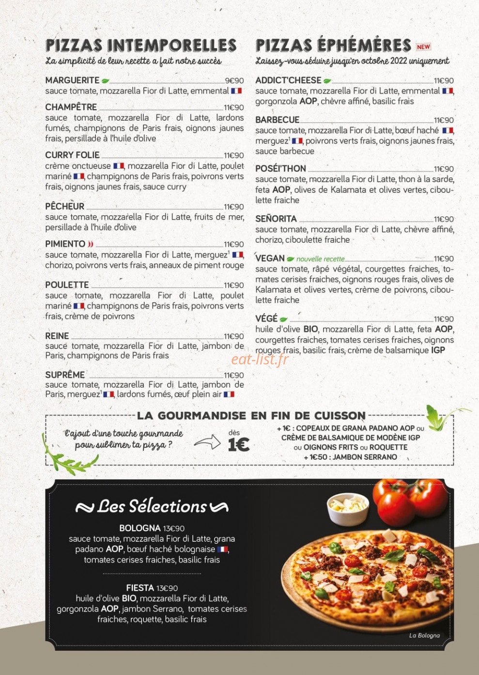 La Pizza de Nico — carte page 1