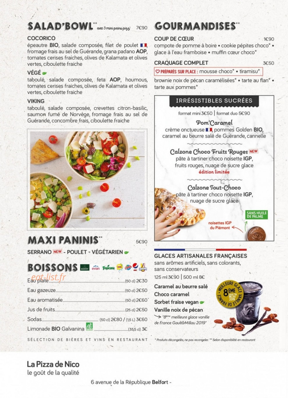 La Pizza de Nico — carte page 3