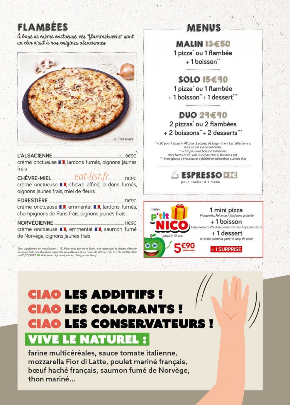 La Pizza de Nico — carte page 2