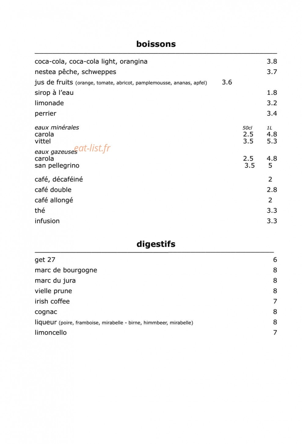 La Terrasse — carte page 8
