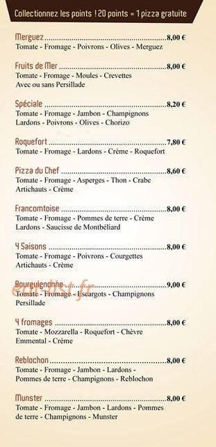 Pizza Pendaries — carte page 5