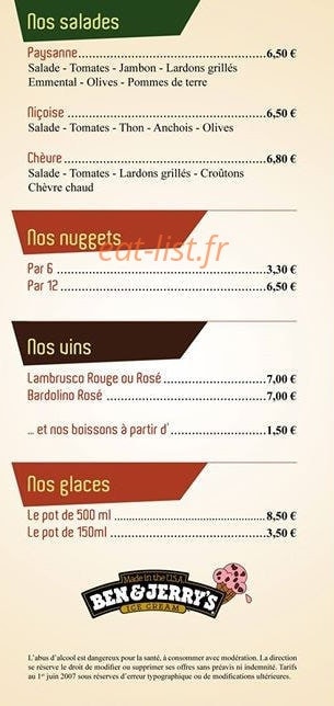 Pizza Pendaries — carte page 3